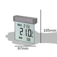 TFA Dostmann Vision digitalni termometar za prozor s vanjskom temperaturom, 30.1025, veliki zaslon, samoljepljiv, min-max vrijednosti, 97x22x105 mm, srebrni 4
