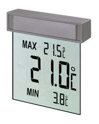 TFA Dostmann Vision digitalni termometar za prozor s vanjskom temperaturom, 30.1025, veliki zaslon, samoljepljiv, min-max vrijednosti, 97x22x105 mm, srebrni 1