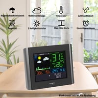 Stație meteo Wi-Fi TFA Dostmann, negru, prognoză profesională și aplicație gratuită 2