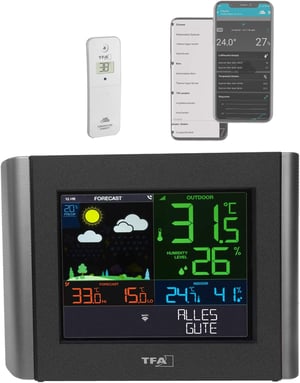 TFA Dostmann Meteo 35.8000.01 Wi-Fi időjárásállomás - fekete