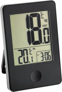 TFA Dostmann Wireless Hőmérő Beltéri Kültéri Digitális Kijelzővel Fekete - black 2