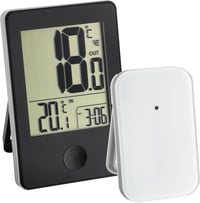 TFA Dostmann Wireless Hőmérő Beltéri Kültéri Digitális Kijelzővel Fekete - black 1