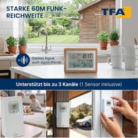 TFA Dostmann Wireless Időjárásállomás Fa Kerettel, Beltéri-Kültéri Hőmérő 5