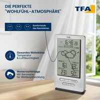 Meteorologická stanica TFA Dostmann Xena 35.1162.54 s vonkajším senzorom, vnútorná a vonkajšia teplota, vlhkosť vzduchu, predpoveď počasia, rádiom riadené hodiny 3