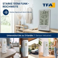 Meteorologická stanica TFA Dostmann Xena 35.1162.54 s vonkajším senzorom, vnútorná a vonkajšia teplota, vlhkosť vzduchu, predpoveď počasia, rádiom riadené hodiny 7