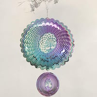 TFANUO Rozsdamentes Acél Szélcsengő 25cm Forgó Kinetic Windmobile Ablak Kert Dekoráció 9