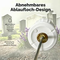 TFANUO cintorínska váza s bodcom na náhrobný kameň, držiak na kvety, biela, 1 ks, dekorácia na hrob, exteriérová dekorácia 6
