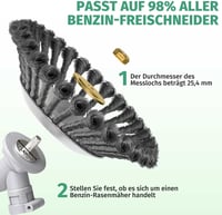 TGNISI 25,4mm Fűkasza Kefe Rozsdamentes Acél Gyomirtó Fűnyíró Tartozék 8" - 8 inches 5