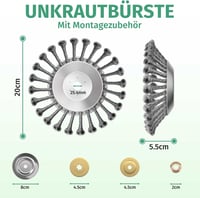 TGNISI 25,4mm Fűkasza Kefe Rozsdamentes Acél Gyomirtó Fűnyíró Tartozék 8" - 8 inches 7
