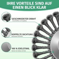 TGNISI 25,4mm Fűkasza Kefe Rozsdamentes Acél Gyomirtó Fűnyíró Tartozék 8" - 8 inches 3