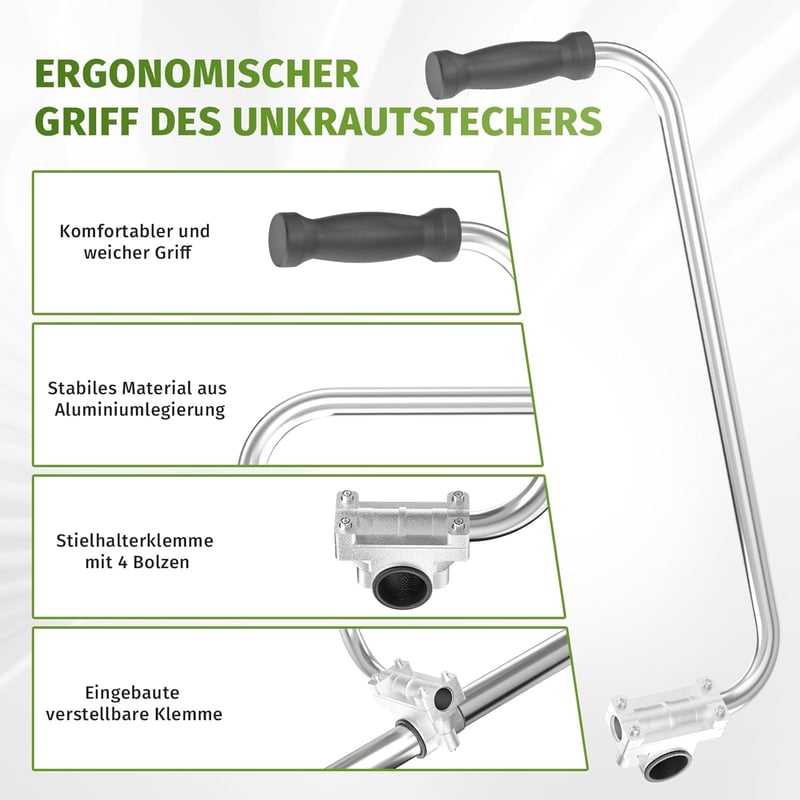 TGNISI Ergonomikus Fűnyírógép Fogantyú Vállpánttal Sokoldalú Gyomirtóhoz