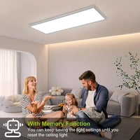 Thanger LED Mennyezeti Lámpa 100x25 cm, 28W Szabályozható Fényerő, Távirányítóval, 2700K-6500K Meleg-Hideg Fehér, Memória Funkcióval, Konyha 5