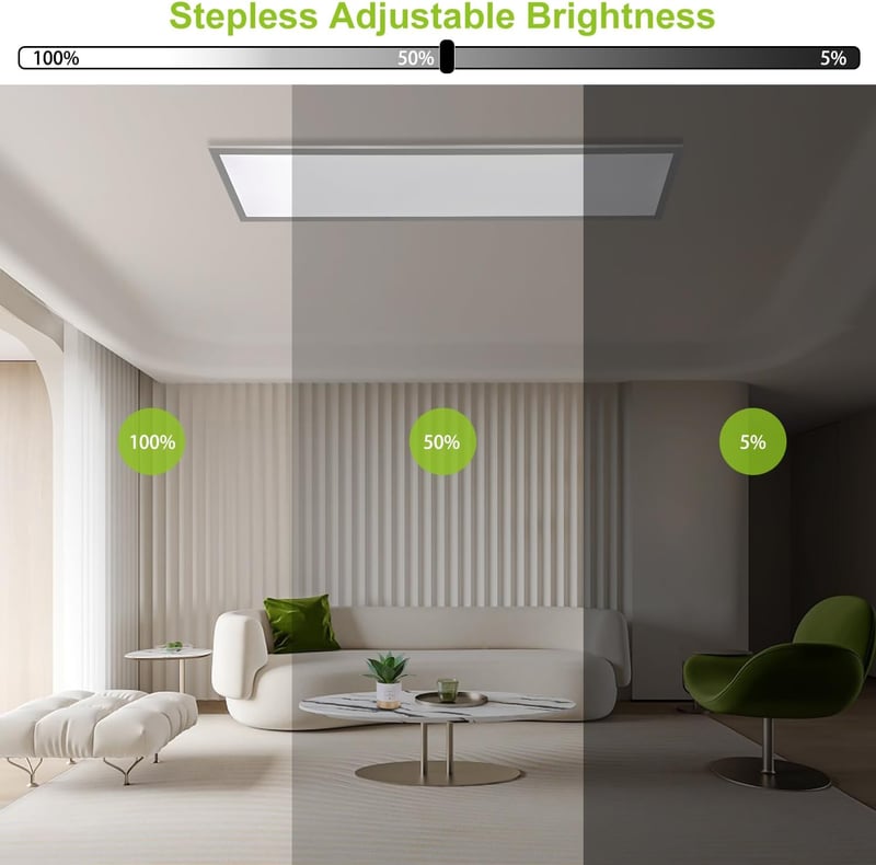 Thanger LED Mennyezeti Lámpa 100x25 cm, 28W Szabályozható Fényerő, Távirányítóval, 2700K-6500K Meleg-Hideg Fehér, Memória Funkcióval, Konyha