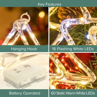 The Christmas Workshop LED Karácsonyfa Dekoráció - Akril Fénydekoráció 76 Meleg Fehér Fénnyel, 6 Órás Időzítővel, Bel- és Kültéri Használatr 4