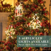 The Christmas Workshop LED Karácsonyfa Dekoráció - Akril Fénydekoráció 76 Meleg Fehér Fénnyel, 6 Órás Időzítővel, Bel- és Kültéri Használatr 3
