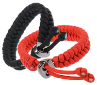 Brățară de prietenie din paracord The Friendly Swede cu cataramă metalică, mărime reglabilă, 2 bucăți – Negru și Roșu – Paracord 550 – Pentru drumeții, camping 3