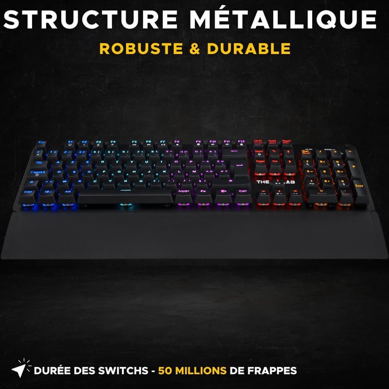 THE G-LAB Bluetooth Billentyűzet AZERTY Francia Fekete Vezeték Nélküli