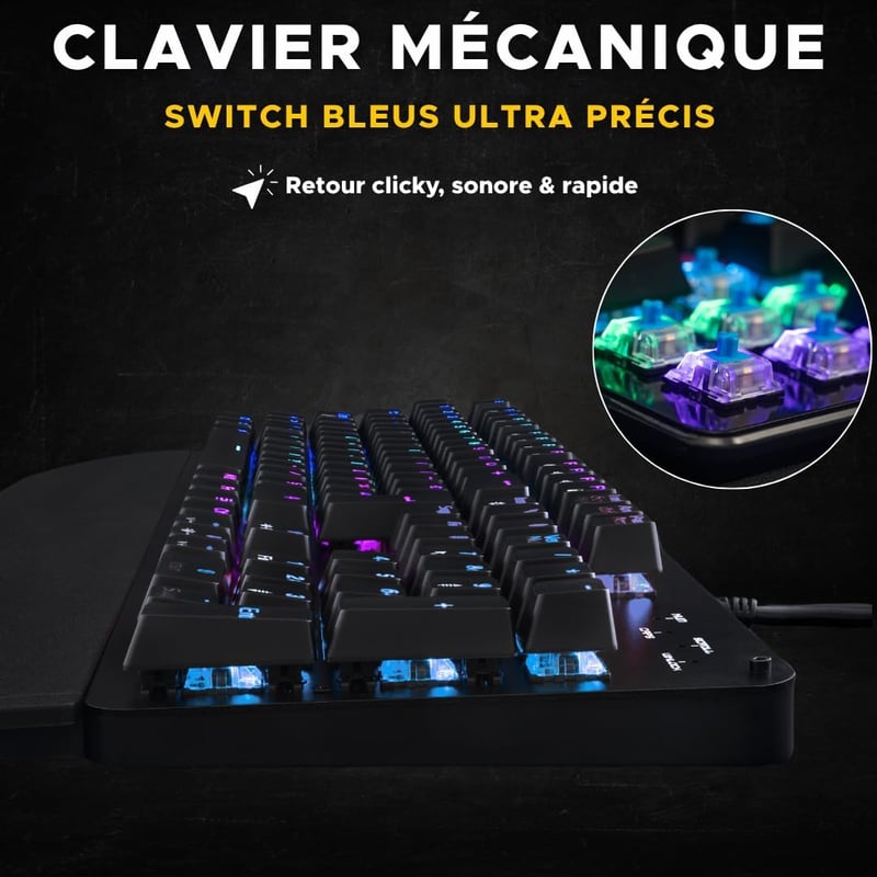 THE G-LAB Bluetooth Billentyűzet AZERTY Francia Fekete Vezeték Nélküli