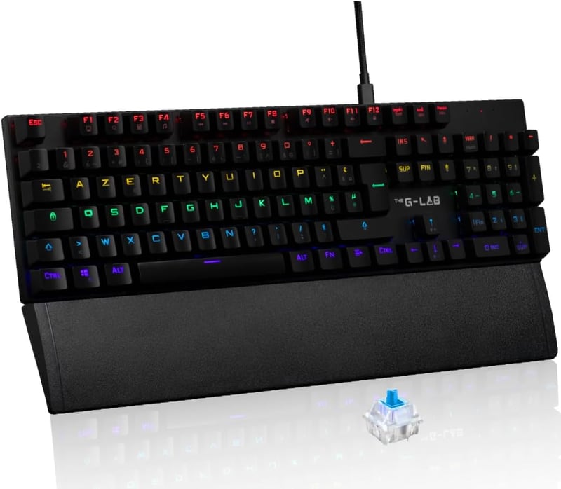 THE G-LAB Bluetooth Billentyűzet AZERTY Francia Fekete Vezeték Nélküli