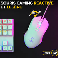 Set tastatură și mouse pentru gaming The G-Lab Combo Hydrogen – 60% RGB, Alb, Pachet combo pentru gameri 3