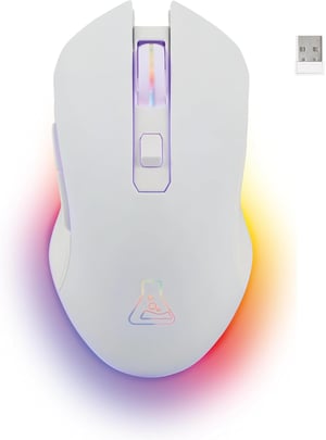G-Lab Kult Helium bežični gaming miš, 6400 DPI, 7-bojno RGB osvjetljenje – bijeli