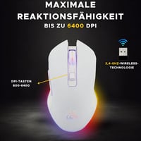THE G-LAB Cult Helium Wireless Gaming Egér 3200 DPI RGB Retro Világítás PS5 Xbox - Wireless - White 2