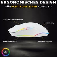 THE G-LAB Cult Helium Wireless Gaming Egér 3200 DPI RGB Retro Világítás PS5 Xbox - Wireless - White 3