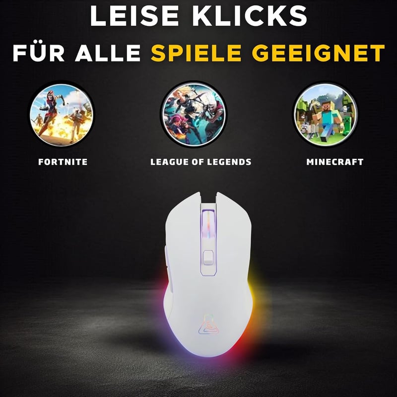 THE G-LAB Cult Helium Wireless Gaming Egér 3200 DPI RGB Retro Világítás PS5 Xbox - Wireless - White