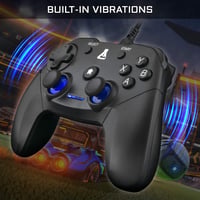 Herný ovládač THE G-LAB K-Pad Thorium pre PC a PS3 – Káblový USB gamepad so zabudovanými vibráciami, joystickom, kompatibilný s Windows 10/11, čierny 3