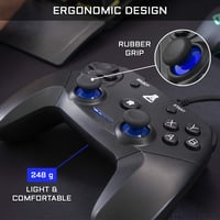 Herný ovládač THE G-LAB K-Pad Thorium pre PC a PS3 – Káblový USB gamepad so zabudovanými vibráciami, joystickom, kompatibilný s Windows 10/11, čierny 4