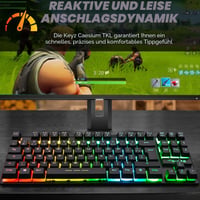 Tastatură Gaming THE G-LAB Keyz Caesium TKL – 87 Taste, Cu Fir USB, AZERTY, Iluminare LED Multicoloră, Fără Bloc Numeric, PC/PS4/PS5/Xbox, Negru 4