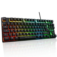 Tastatură Gaming THE G-LAB Keyz Caesium TKL – 87 Taste, Cu Fir USB, AZERTY, Iluminare LED Multicoloră, Fără Bloc Numeric, PC/PS4/PS5/Xbox, Negru 1