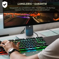 Tastatură Gaming THE G-LAB Keyz Caesium TKL – 87 Taste, Cu Fir USB, AZERTY, Iluminare LED Multicoloră, Fără Bloc Numeric, PC/PS4/PS5/Xbox, Negru 6