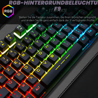 Tastatură Gaming THE G-LAB Keyz Caesium TKL – 87 Taste, Cu Fir USB, AZERTY, Iluminare LED Multicoloră, Fără Bloc Numeric, PC/PS4/PS5/Xbox, Negru 3