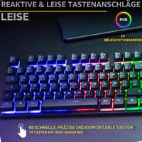 Tastatură de gaming wireless The G-LAB Keyz Caesium TKL – Membrană, AZERTY, Negru, Fără fir 5