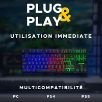 Tastatură de gaming wireless The G-LAB Keyz Caesium TKL – Membrană, AZERTY, Negru, Fără fir 6