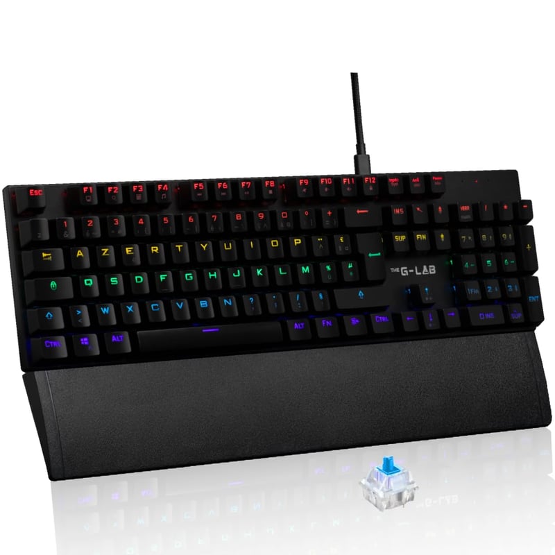 Mechanická herná klávesnica G-Lab Keyz Carbon Ex RGB AZERTY – čierna