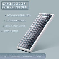 G-LAB KEYZ Elite 300 HE GRW Magnetická herná klávesnica, Hall-Effect, 75 %, 8000 Hz Rapid Trigger, 0,01 mm aktivácia, PBT Hot Swap, RGB, 2