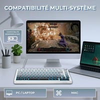 G-LAB KEYZ Elite 300 HE GRW Magnetická herná klávesnica, Hall-Effect, 75 %, 8000 Hz Rapid Trigger, 0,01 mm aktivácia, PBT Hot Swap, RGB, 7
