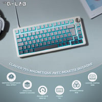 G-LAB KEYZ Elite 300 HE GRW Magnetická herná klávesnica, Hall-Effect, 75 %, 8000 Hz Rapid Trigger, 0,01 mm aktivácia, PBT Hot Swap, RGB, 3