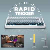 G-LAB KEYZ Elite 300 HE GRW Magnetická herná klávesnica, Hall-Effect, 75 %, 8000 Hz Rapid Trigger, 0,01 mm aktivácia, PBT Hot Swap, RGB, 4