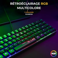 Tastatură de gaming 60% The G-LAB Keyz Hydrogen – Negru, semi-mecanică, iluminare multicoloră, TKL compact, compatibilă PC/PS4/PS5 4