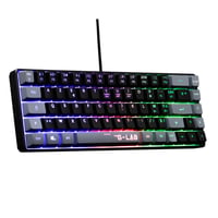Tastatură de Gaming G-Lab Keyz Hydrogen 60% – Semi-Mecanică, Cu Fir, AZERTY, Iluminare RGB Multicoloră, Format Compact TKL, Negru/Gri, PC/PS5 1