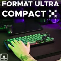 Herná klávesnica THE G-LAB Keyz Hydrogen, 60 % polomechanická, RGB podsvietenie, káblová, kompaktná TKL, sivá/čierna, PC/PS5 2