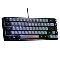 Herná klávesnica THE G-LAB Keyz Hydrogen, 60 % polomechanická, RGB podsvietenie, káblová, kompaktná TKL, sivá/čierna, PC/PS5 1