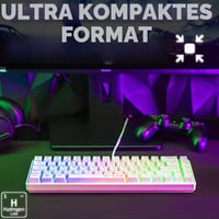The G-Lab KeyZ Hydrogen 60%-os gamer billentyűzet, félig mechanikus, AZERTY - fehér 2