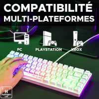 The G-Lab KeyZ Hydrogen 60%-os gamer billentyűzet, félig mechanikus, AZERTY - fehér 5