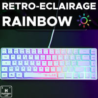 The G-Lab KeyZ Hydrogen 60%-os gamer billentyűzet, félig mechanikus, AZERTY - fehér 4