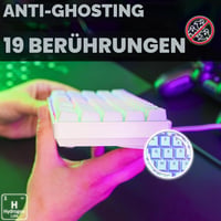 The G-Lab KeyZ Hydrogen 60%-os gamer billentyűzet, félig mechanikus, AZERTY - fehér 6
