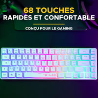 The G-Lab KeyZ Hydrogen 60%-os gamer billentyűzet, félig mechanikus, AZERTY - fehér 7